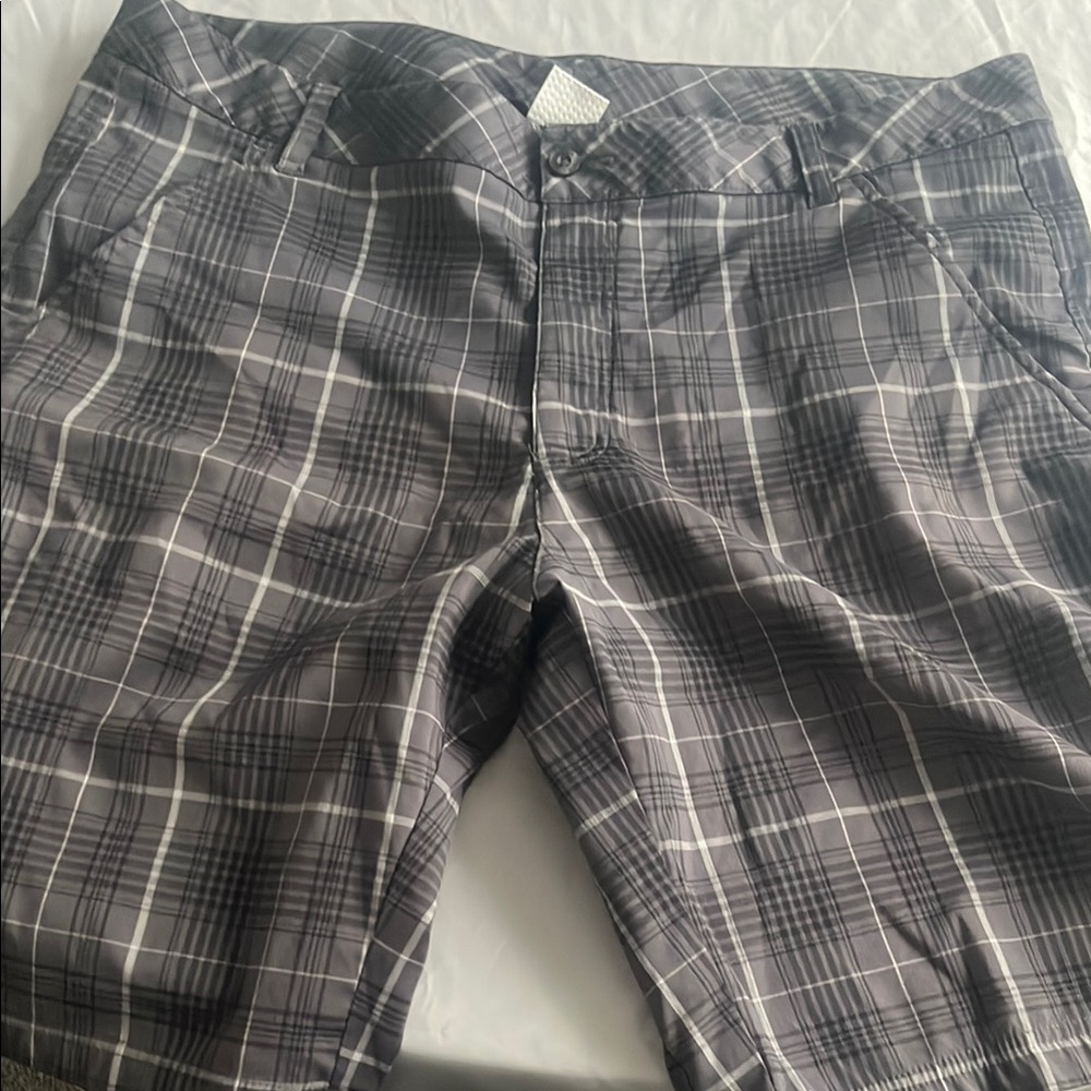 Fila Gray Plaid Men's Flat Front Shorts